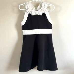 Janie and Jack Black & White Quilted Bow Dress sz 4